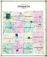 Ingham County Outline Map, Ingham County 1874 with Lansing